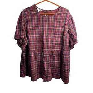 terra & sky womens short sleeve blouse shirt top plus size 1X 16w 18w